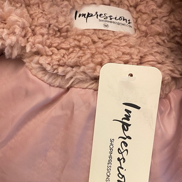 Impressions Pink Sherpa Puffer Coat 🆕 - Picture 9 of 16